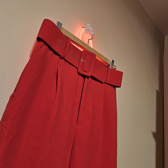 Watermelon Magenta Pink High Waisted Belted Zara Pants - Picture 2 of 3